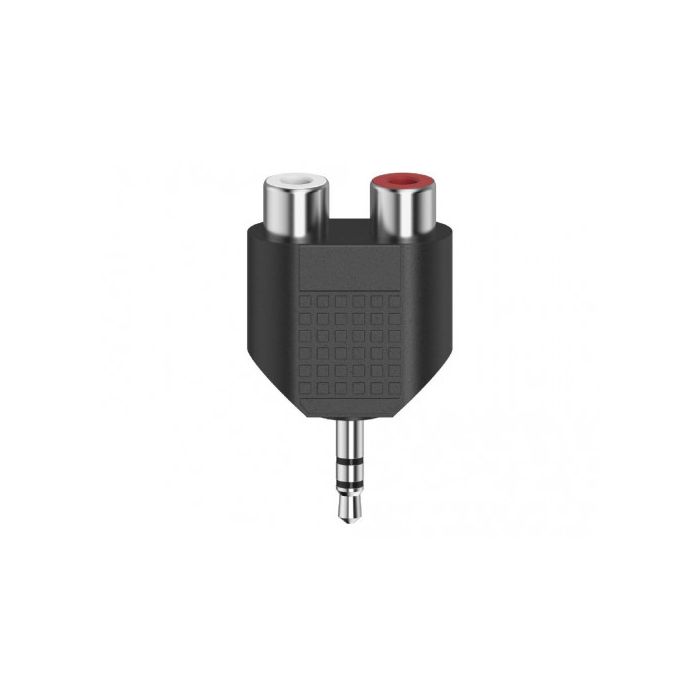 Hama Short Audio Adapter, 3.5 mm Jack Socket Stereo - 2 x RCA Socket (205187)