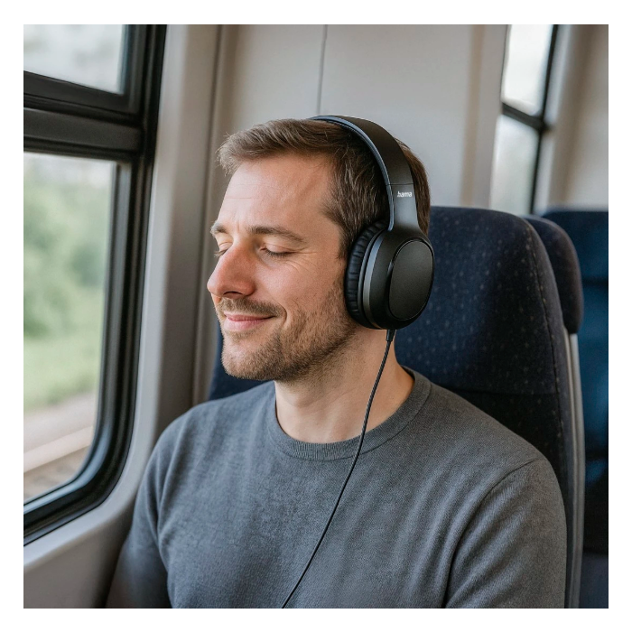 Hama "Fun C" Wired Headphones, On-Ear, USB-C, Black (221814)
