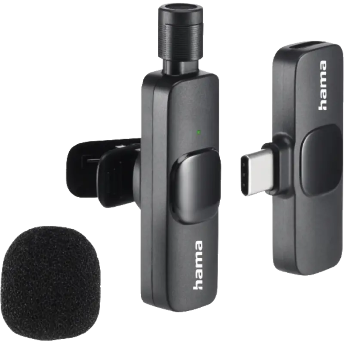 Hama "Smart Wireless" Lavalier Microphone, Wireless Clip-on Mic (0004680)