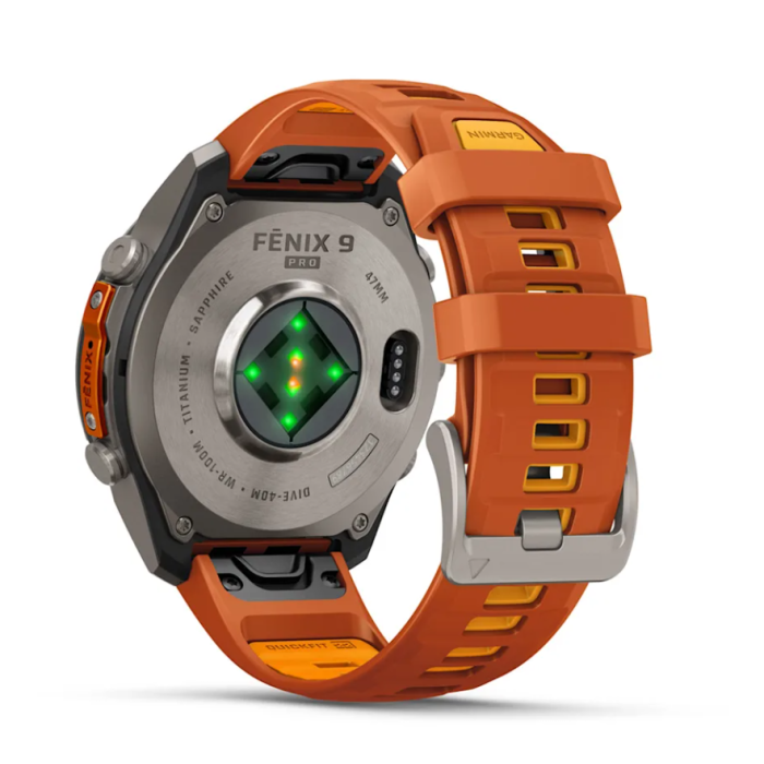 Garmin Fenix 9 Pro, 47mm, Orange Silicone Band