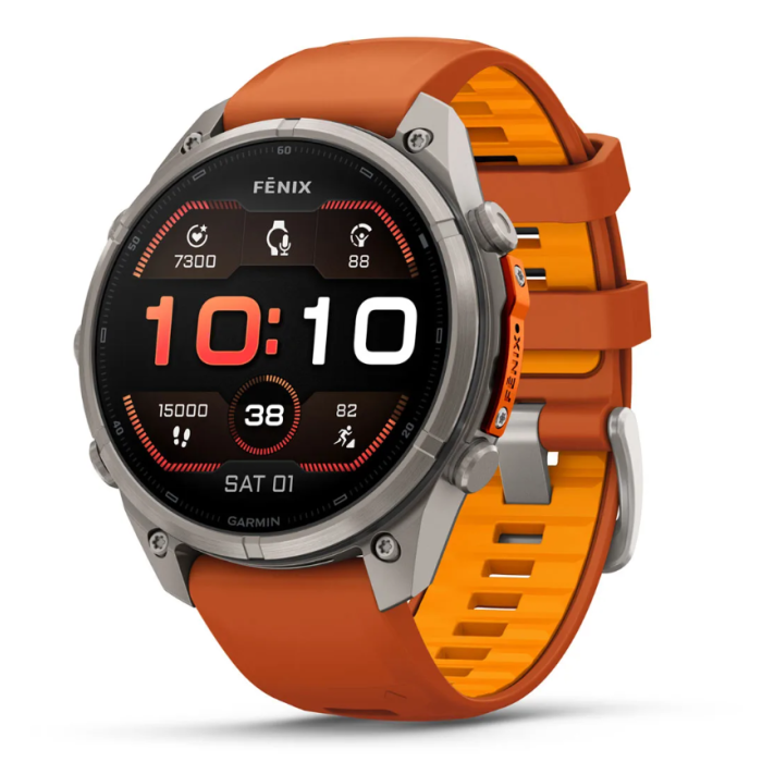 Garmin Fenix 9 Pro, 47mm, Orange Silicone Band