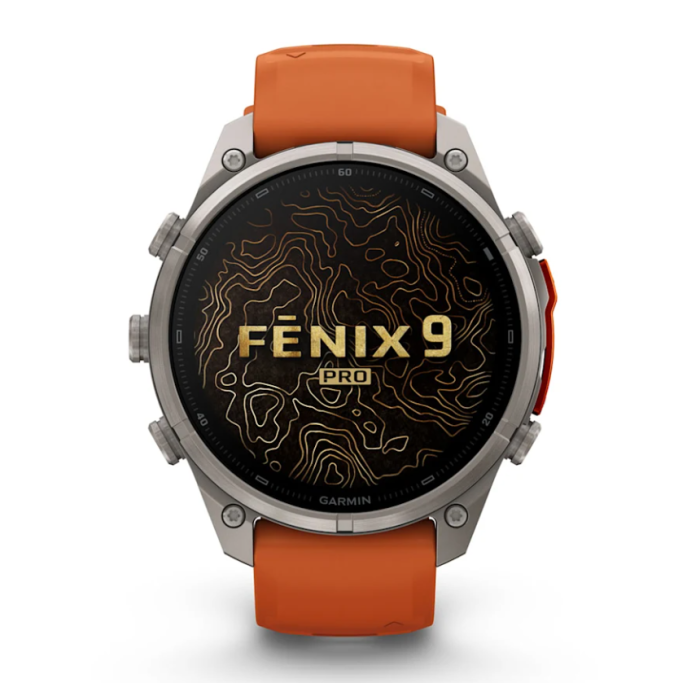 Garmin Fenix 9 Pro, 47mm, Orange Silicone Band