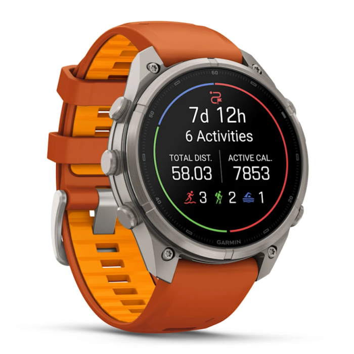 Garmin Fenix 9 Pro, 47mm, Orange Silicone Band