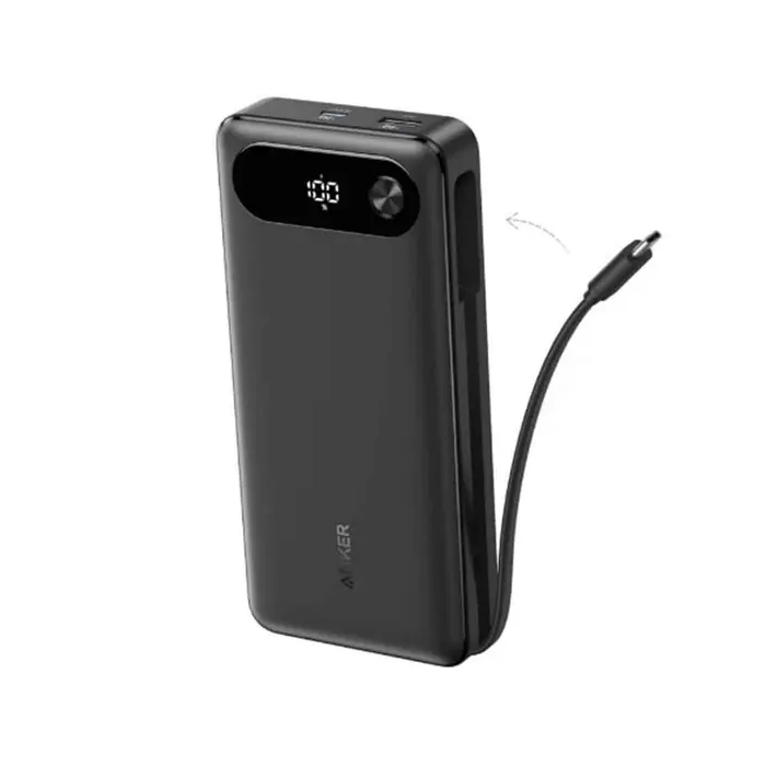 Anker Power Bank 20K, 87W, Built-In USB-C Cable, Black /A1383H11