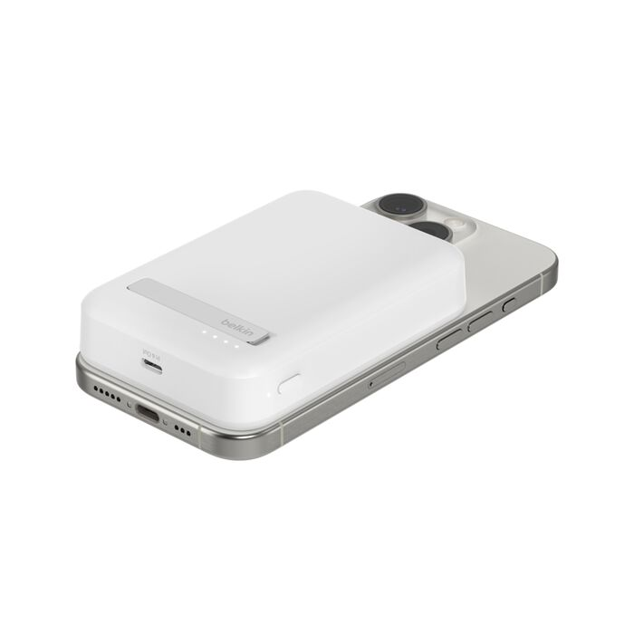 Belkin 10K Qi2 MagSafe Power Bank with Kickstand, White /BPD008BTWH