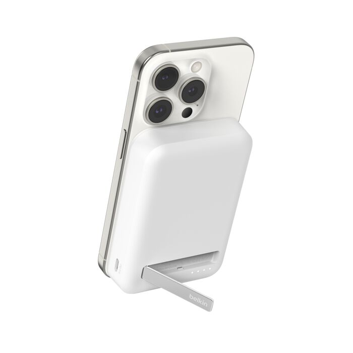Belkin 10K Qi2 MagSafe Power Bank with Kickstand, White /BPD008BTWH