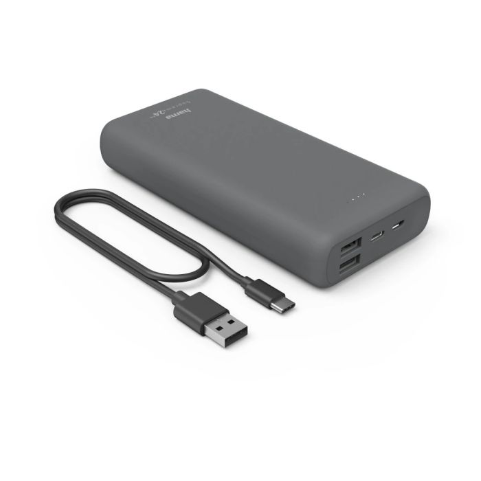 Hama "Supreme 24HD" Power Pack, 24000 mAh, 3 Outputs: 1 x USB-C, 2 x USB-A, grey (201670)