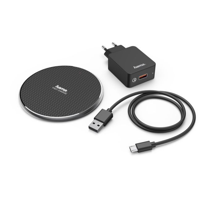 Hama QI-FC10 Wireless Charger Set,Black (188322)