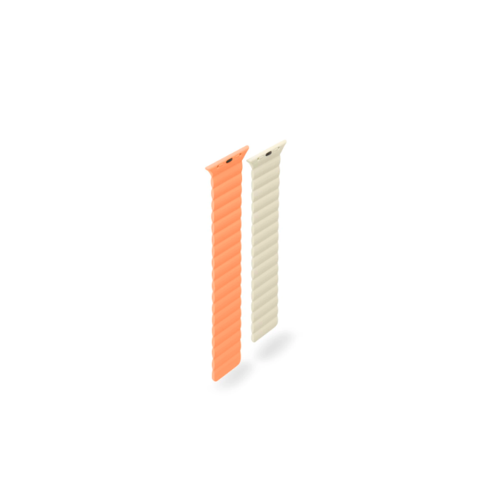 Hama "Fantastic Feel" Magnetic Wrist Strap for Apple Watch 42/44/45/49 mm, orange/beige(136838)