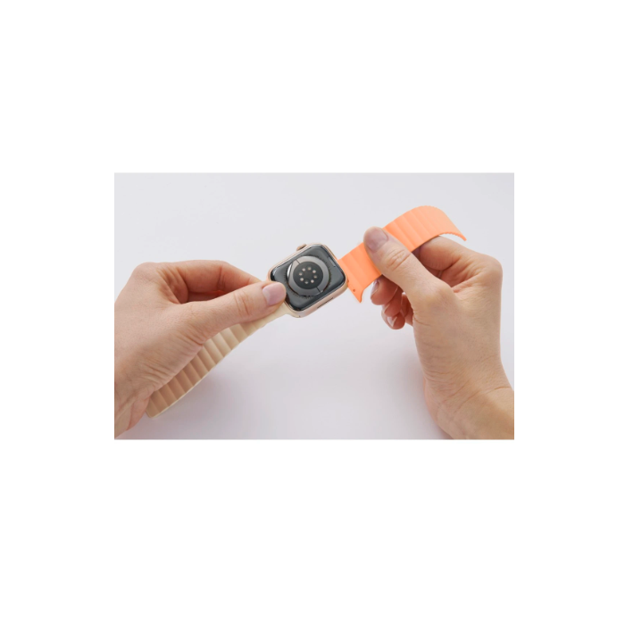 Hama "Fantastic Feel" Magnetic Wrist Strap for Apple Watch 42/44/45/49 mm, orange/beige(136838)