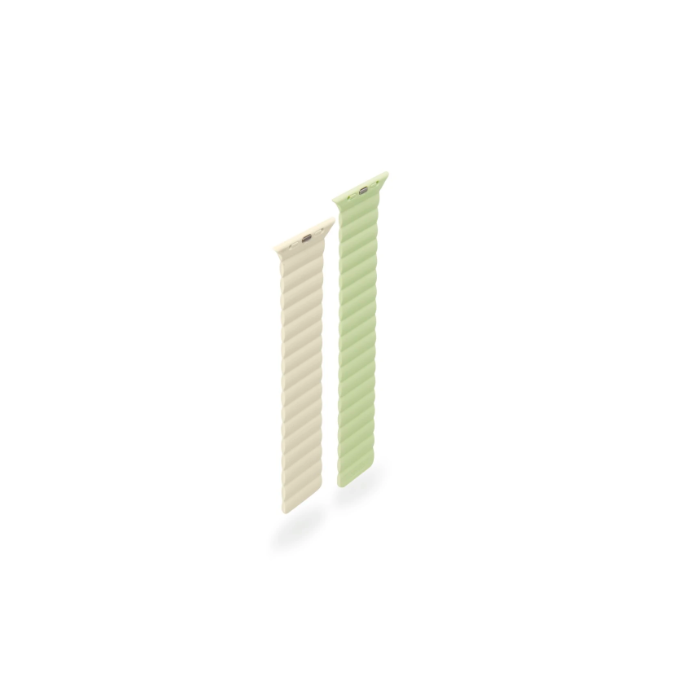 Hama "Fantastic Feel" Magnetic Wrist Strap for Apple Watch 42/44/45/49 mm, green/beige(136840)