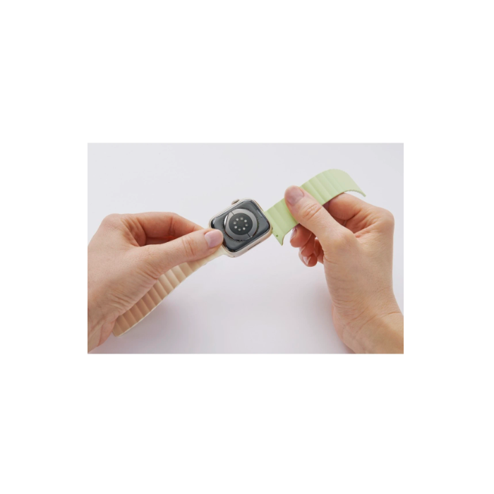 Hama "Fantastic Feel" Magnetic Wrist Strap for Apple Watch 42/44/45/49 mm, green/beige(136840)