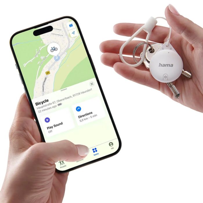 Hama Key Finder, Item Finder for Apple "Find My" App, Bluetooth, white, 4 Pcs. (185816)