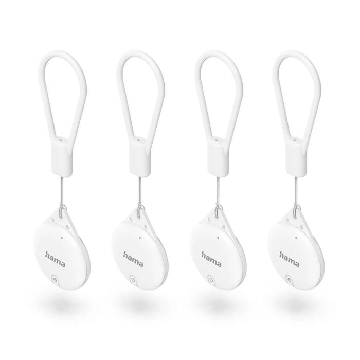 Hama Key Finder, Item Finder for Apple "Find My" App, Bluetooth, white, 4 Pcs. (185816)