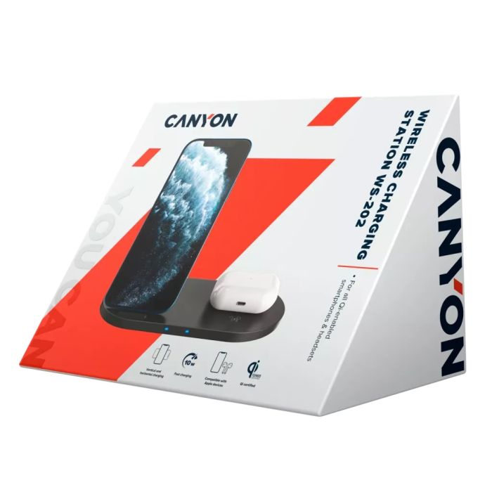 Canyon CNS-WCS202B/ 2in1 Wireless charger Black
