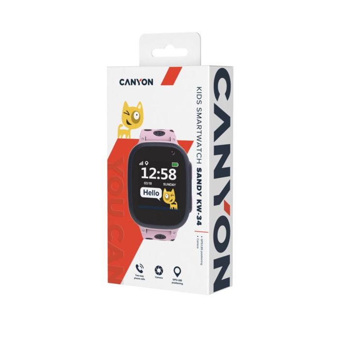 Canyon CNE-KW34PP/Sandy KW-34 Smart Watch Pink