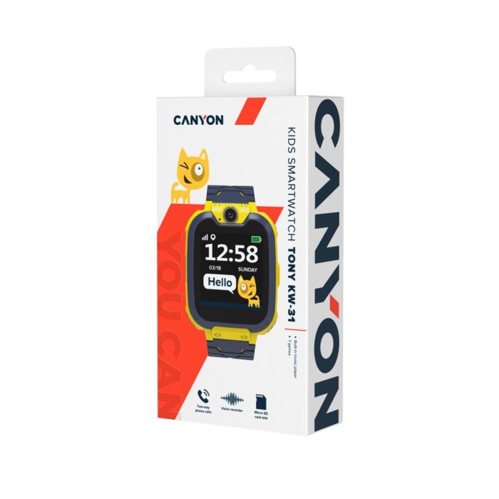 Canyon CNE-KW31YB/Tony KW-31 Smart Watch Yellow