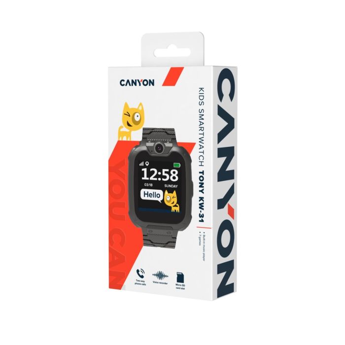 Canyon CNE-KW31BB/Tony KW-31 Smart Watch Black