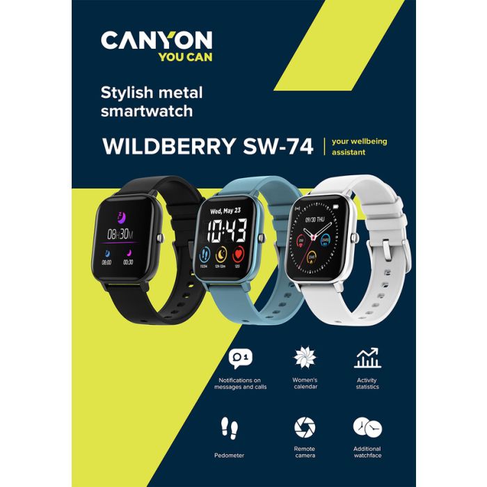 Canyon CNS-SW74SS/Wildberry Smart Watch White