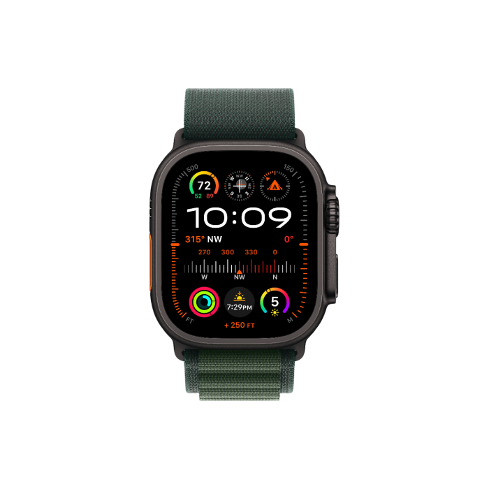 Apple Watch Ultra 2 49mm Black Titanium+Dark Green Alpine Loop L /MX4T3*