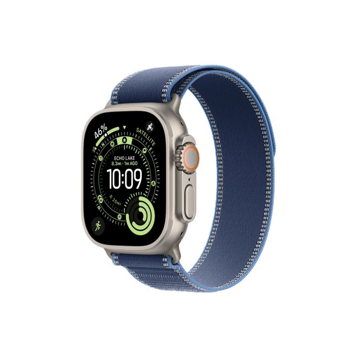 Apple Watch Ultra 3 49mm Natural Titanium, Blue/Bright Blue Trail Loop - S/M /MEWR4QI/A