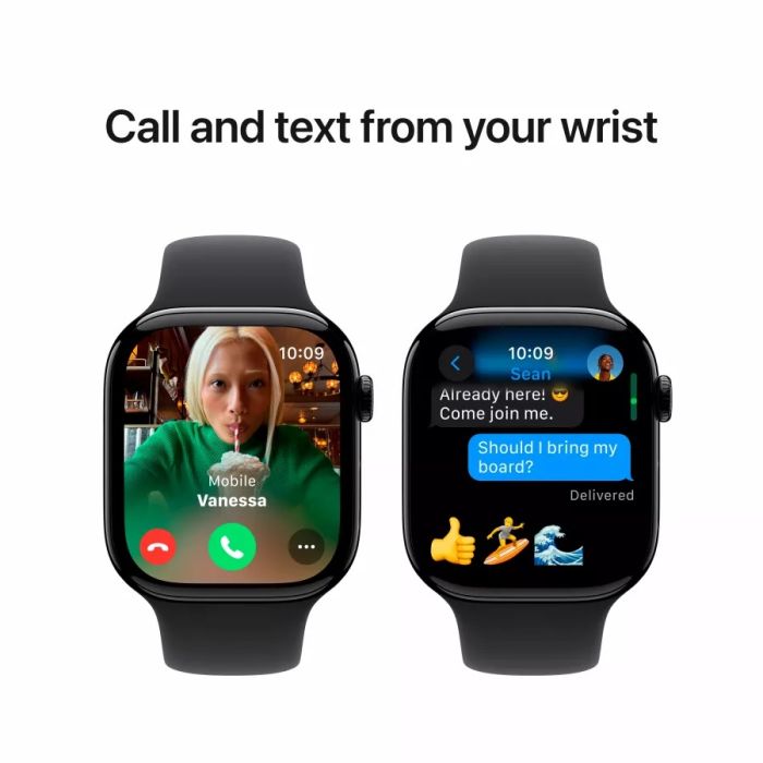 Apple Watch Series 10 GPS 42mm Jet Black Aluminum S/M Black Band /MWWE3*