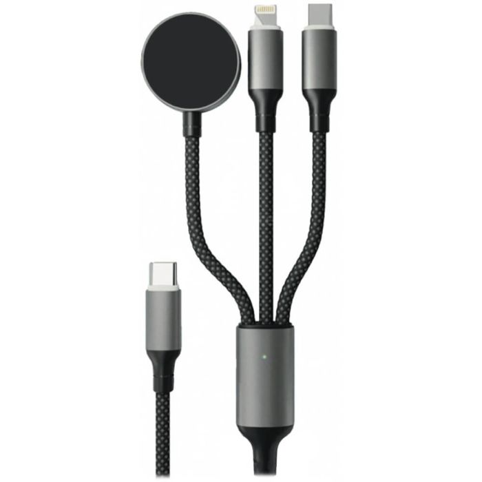 VLP Dragon Cable 3 /1 USB С- USB-C/Lightning/Watch 1.2m Gray /1033001