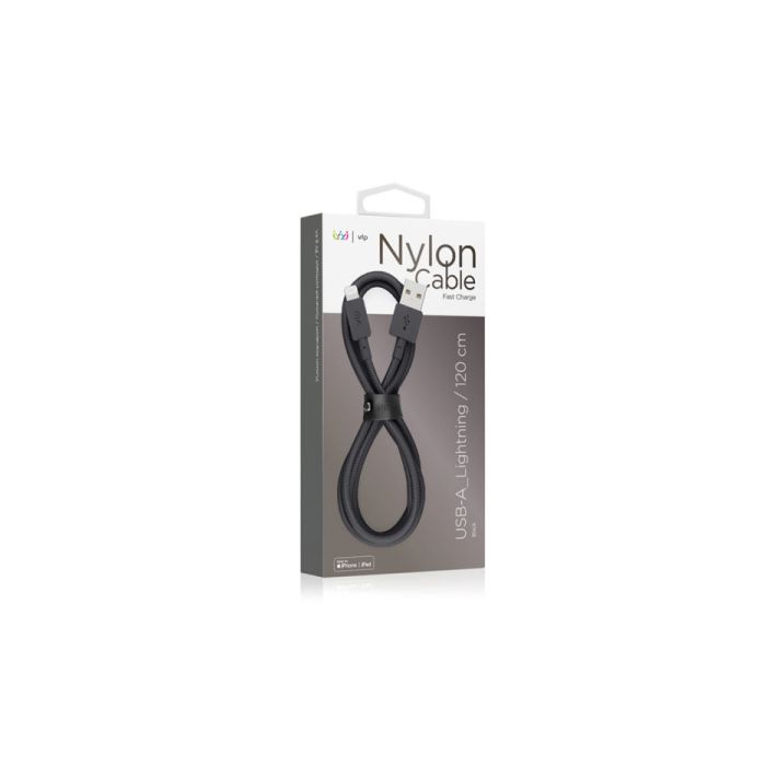 VLP Nylon Cable USB A Lightning 1.2m Black/1031002