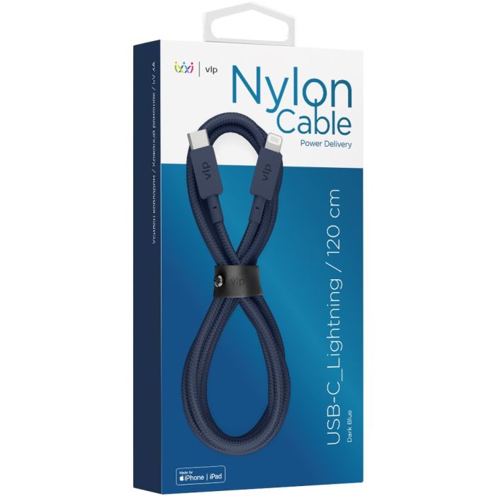 VLP Nylon Cable USB C Lightning 1.2m Blue/1031009