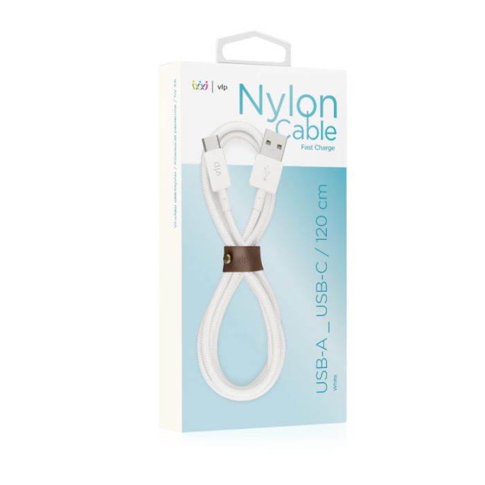 VLP Nylon Cable USB A USB C 1.2m White /1031011