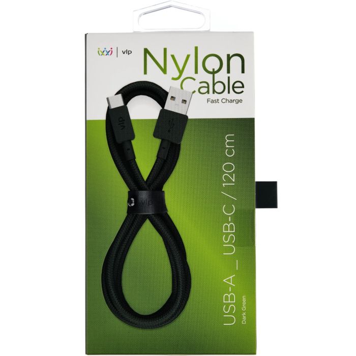 VLP Nylon Cable USB A USB C 1.2m Green /1031014