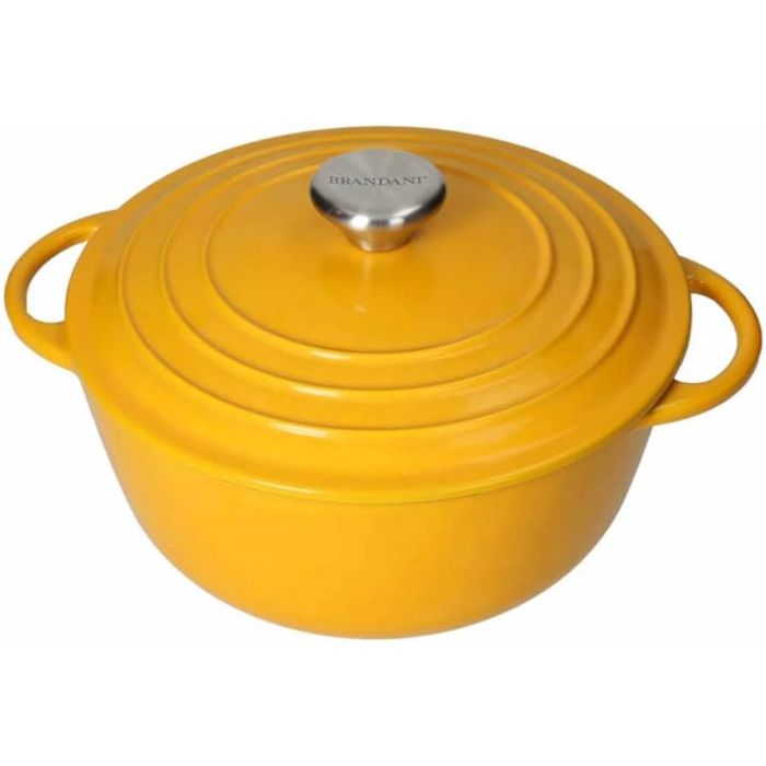 Brandani 52574 cast iron casserole yellow 4l