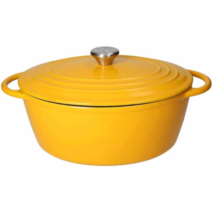 Brandani 52575 cast iron oval casserole yellow 5l