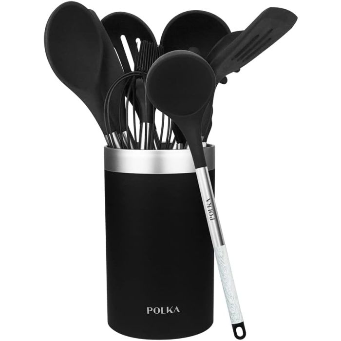 Cecotec 01185 Kitchen utensil set with steel handle & holder 9pcs