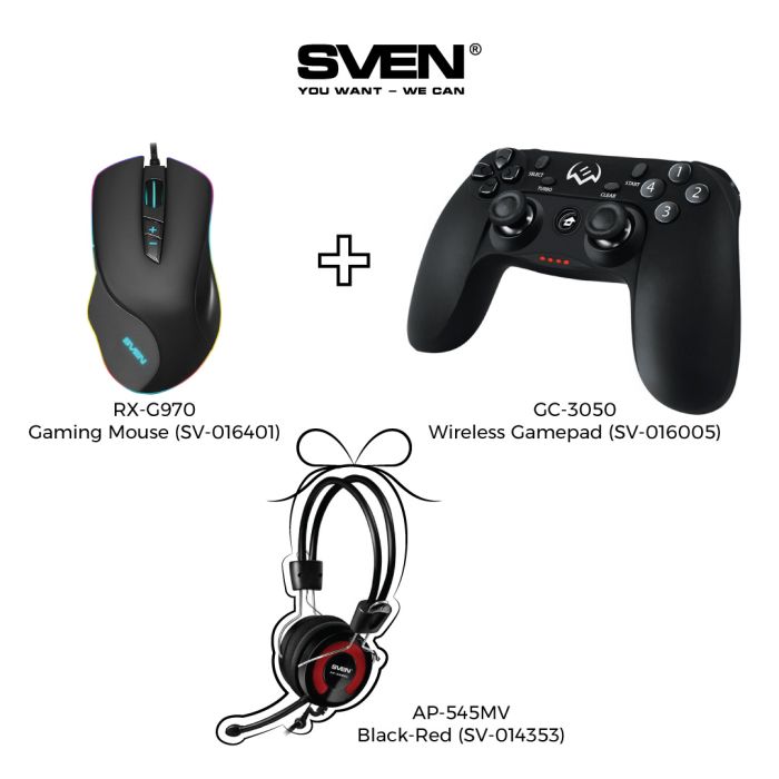 Sven RX-G970 Gaming Mouse (SV-016401)+Sven GC-3050 Wireless Gamepad (SV-016005)