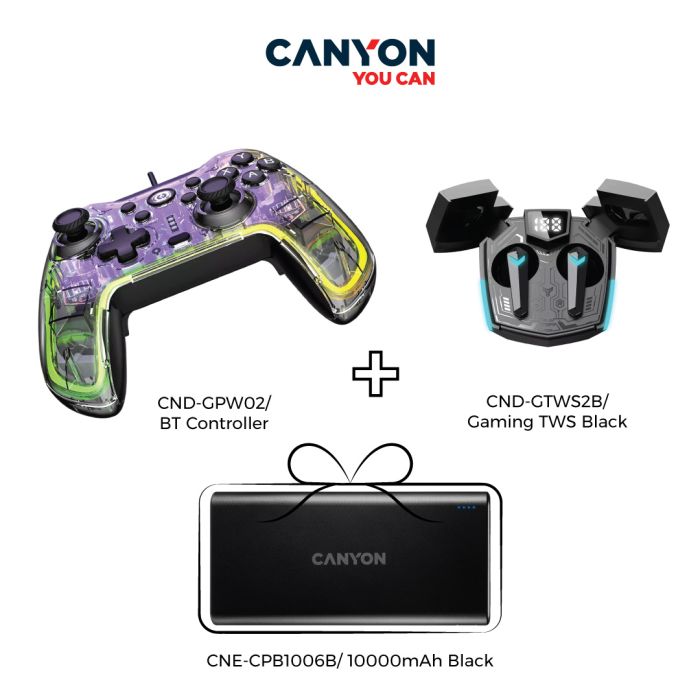 Canyon CND-GPW02/ BT Controller+Canyon CND-GTWS2B/Gaming TWS Black