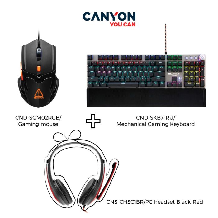 Canyon CND-SKB7-RU/Mechanical Gaming Keyboard+Canyon CND-SGM02RGB/Gaming mouse