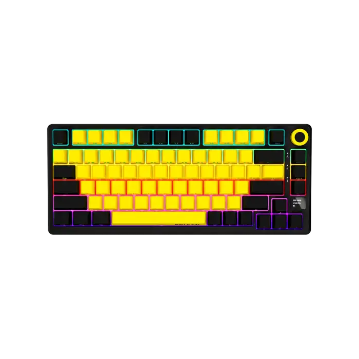 Lorgar KBP7075W Wireless Gaming Keyboard Pro, Black/Yellow /LRG-KBP7075W-YL-US
