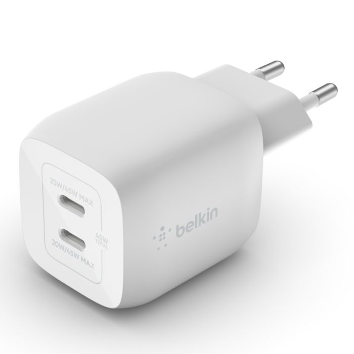 Belkin 45W Dual USB-C GaN Charger/WCH011VFWH