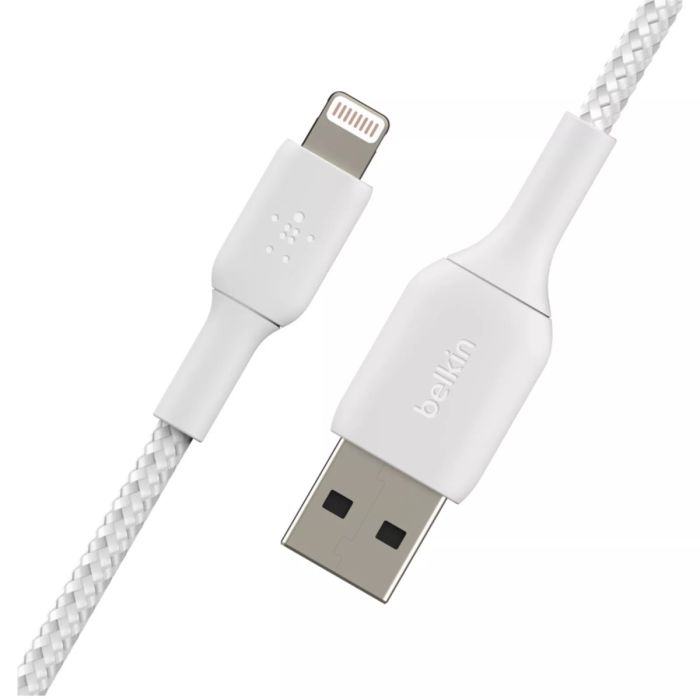 Belkin Lightning Braided Cable,2M,WHT/CAA002BT2MWH