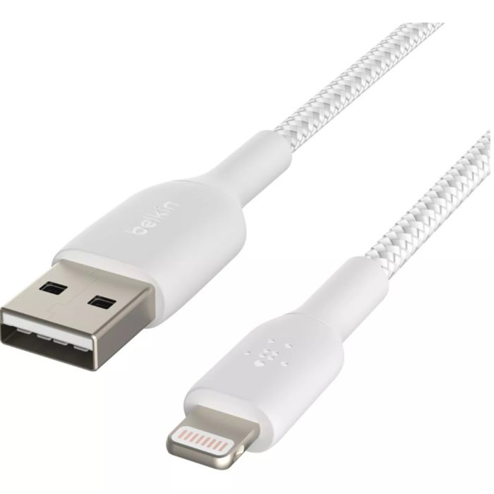 Belkin Lightning Braided Cable,2M,WHT/CAA002BT2MWH