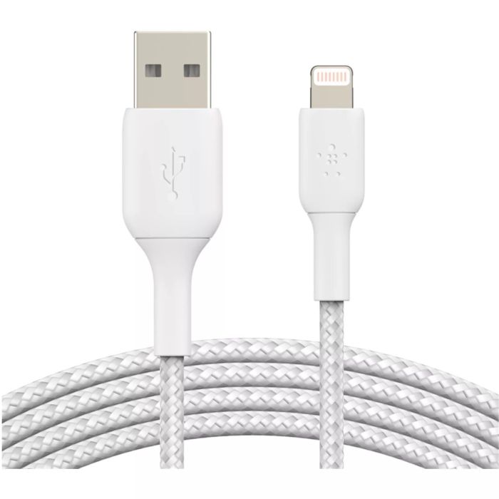 Belkin Lightning Braided Cable,2M,WHT/CAA002BT2MWH
