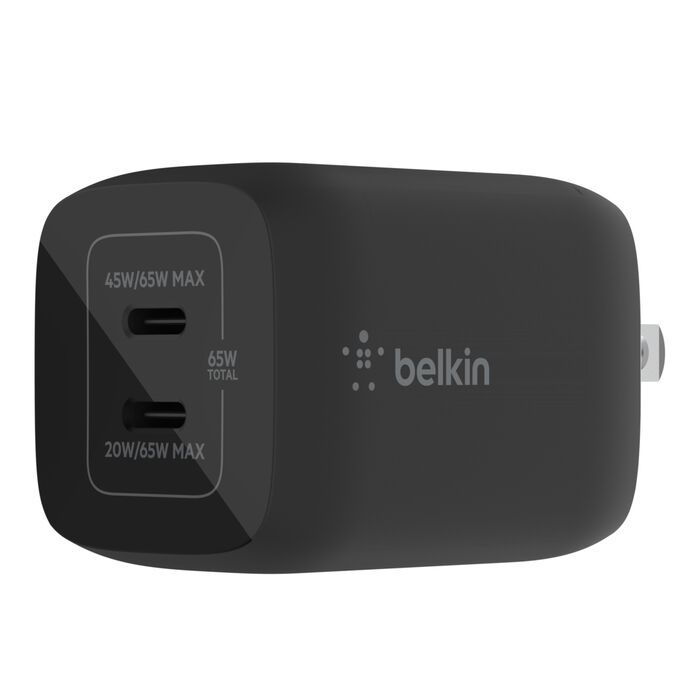 Belkin Dual 65W USB-C PD  GaN Fast Charger/WCH013VFBK
