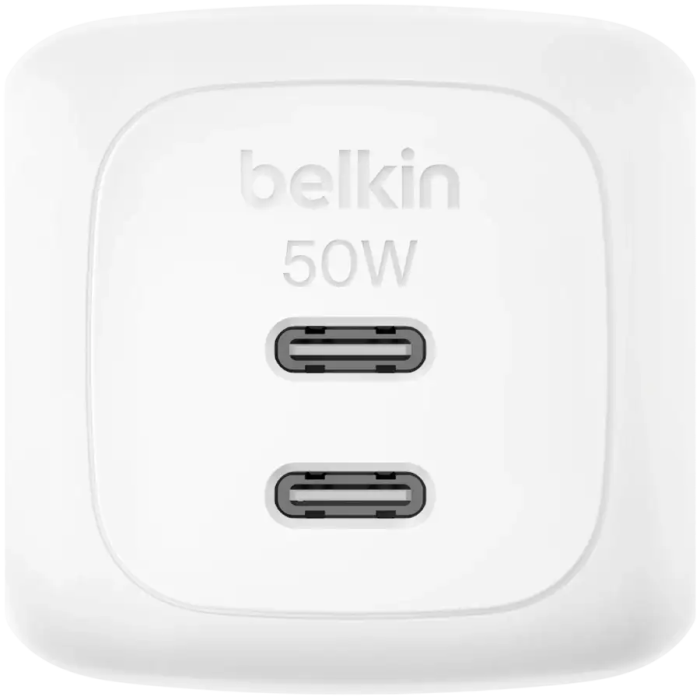 Belkin Dual USB-C 50W PD Wall Charger, White /WCH019KQWH