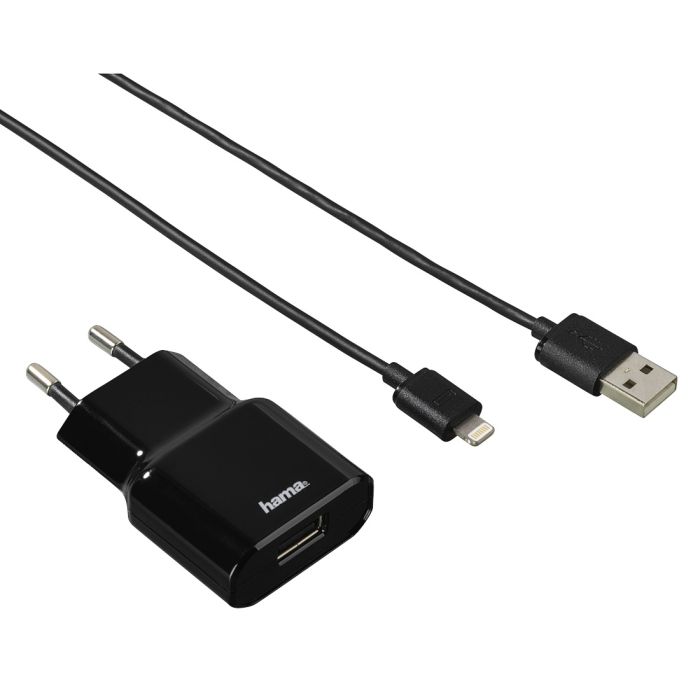 Hama Travel Charger Set Lightning2.4A Blk (119475)