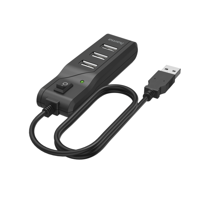 Hama USB Hub, 4 Ports,USB 2.0,480 Mbit/s (200118)