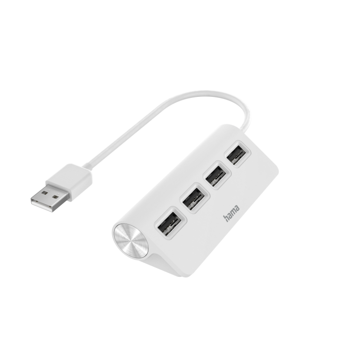Hama USB Hub,4 Ports,USB2.0,480Mbit/s,Wht(200120)