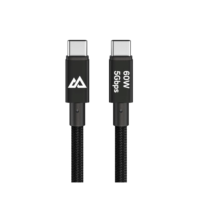 Hama Black Rock Charging Cable, USB-C to USB-C, 60W, 1.2M, Black (201764)
