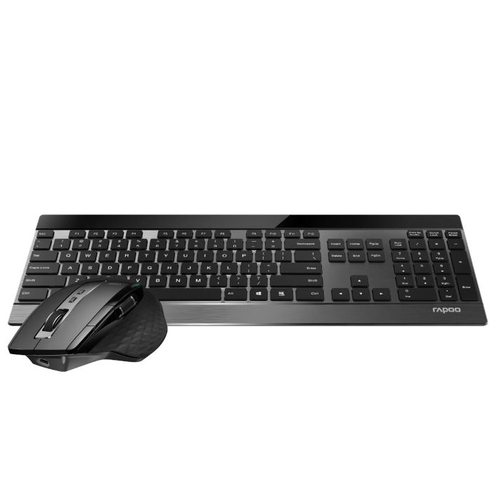 Hama Rapoo "9900M" Wireless ultra-slim Multi-Mode-Deskset, UI, black, QWERTY US (192585)