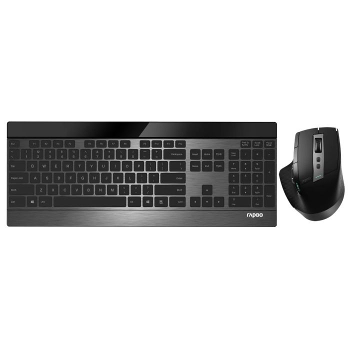 Hama Rapoo "9900M" Wireless ultra-slim Multi-Mode-Deskset, UI, black, QWERTY US (192585)